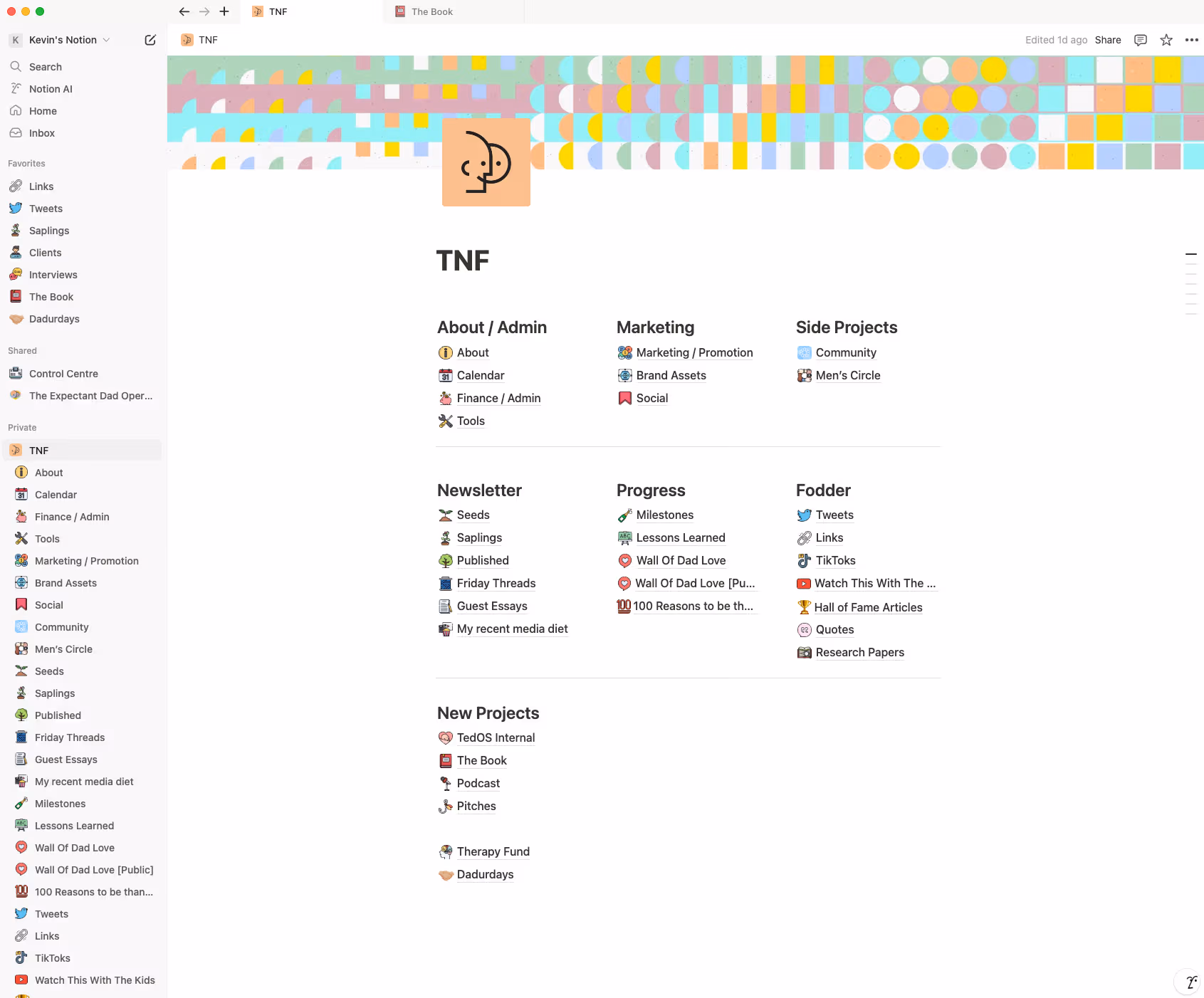 A Notion database for new fathers