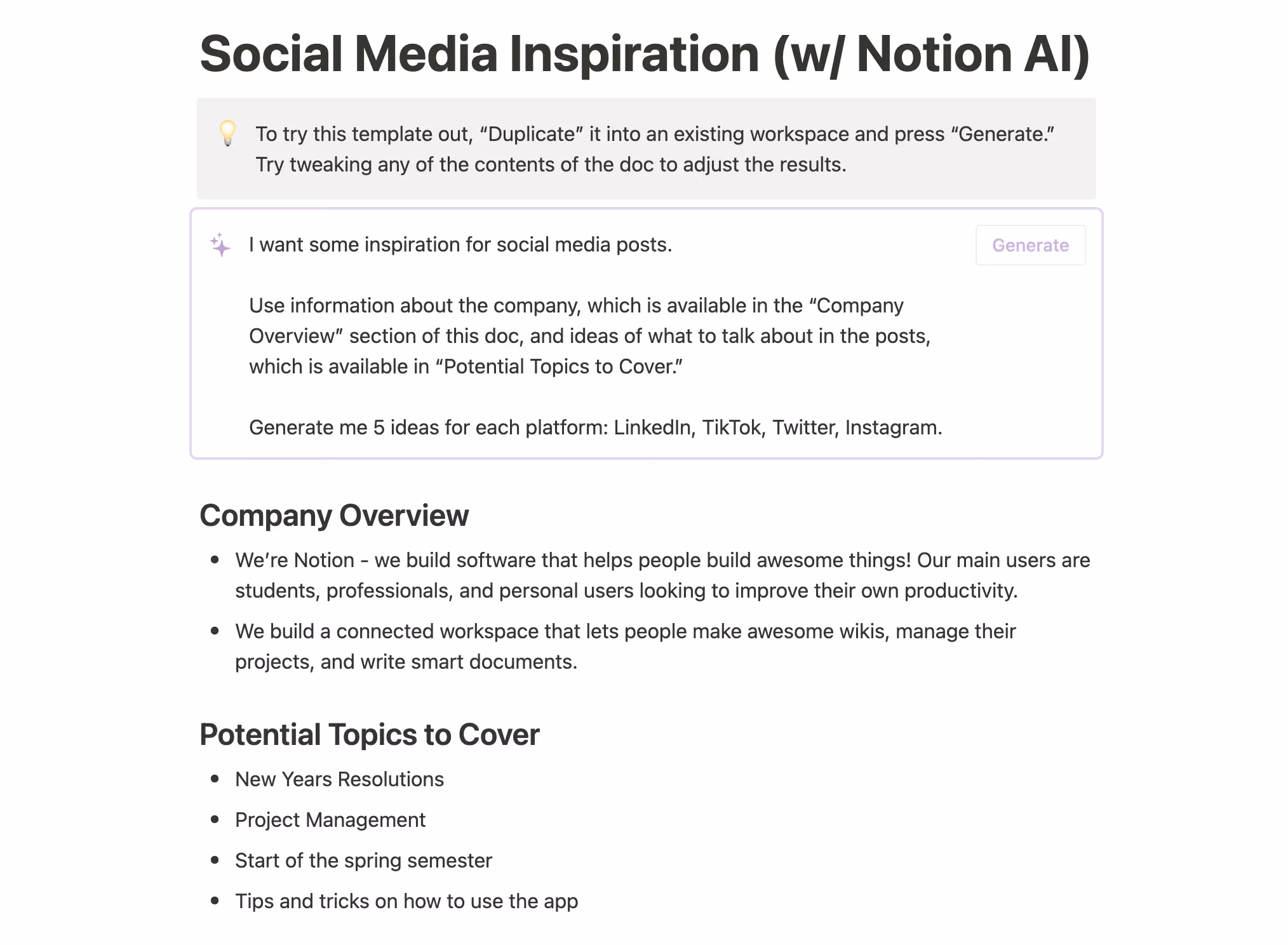 Social media inspiration