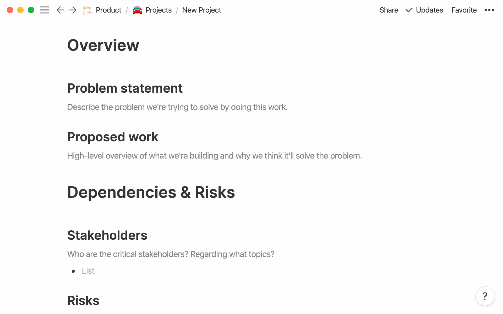 Product spec template.
