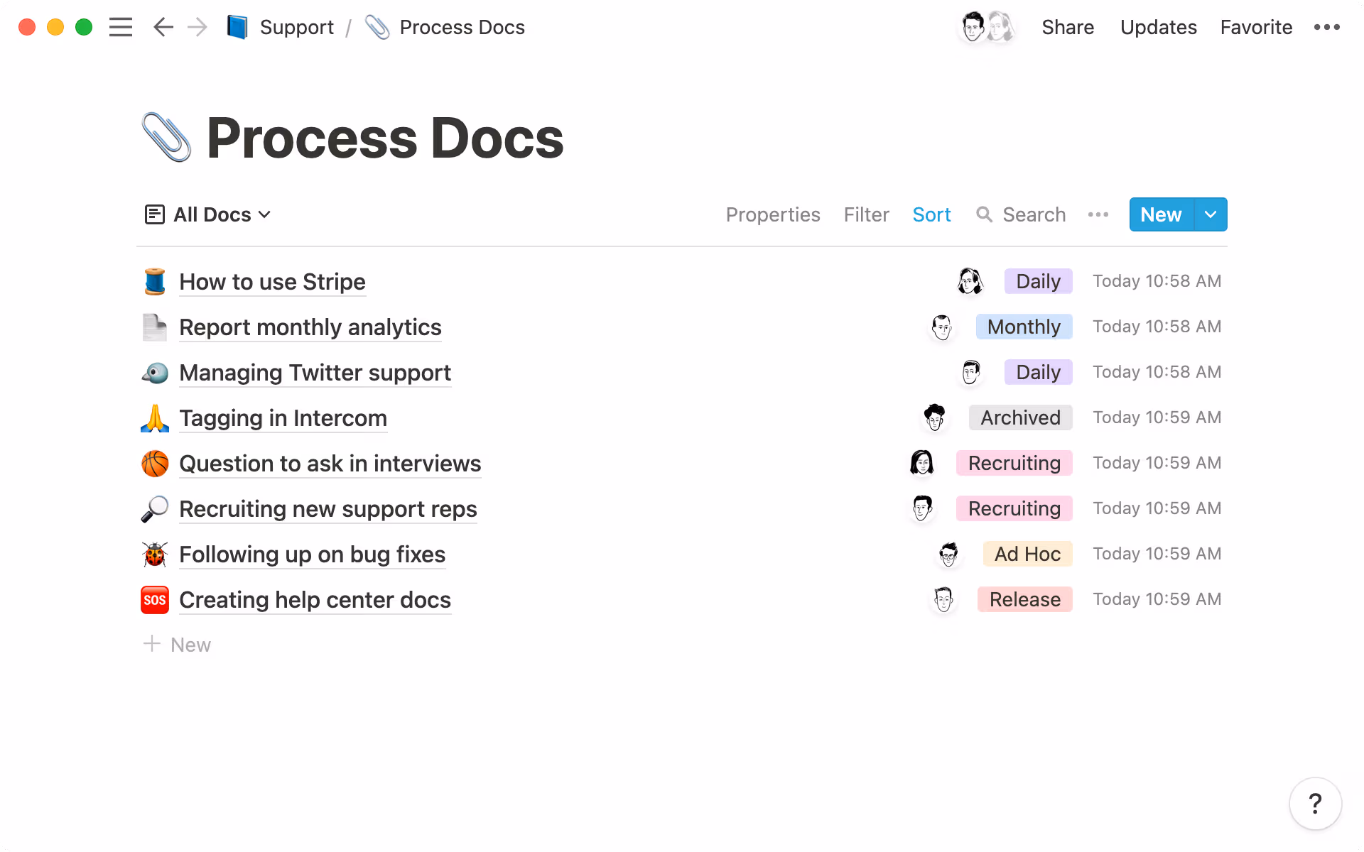 Knowledge transfer - process docs
