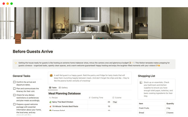 Before Guests Arrive