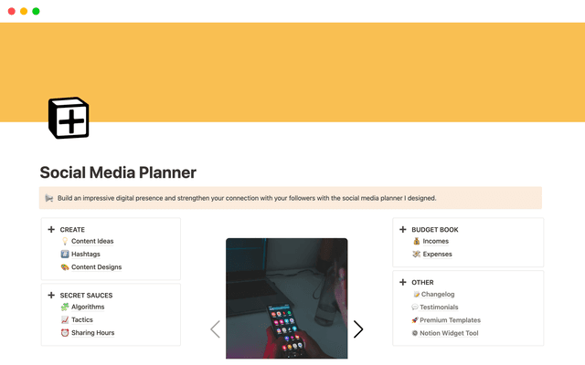 Social Media Planner for Solopreneur