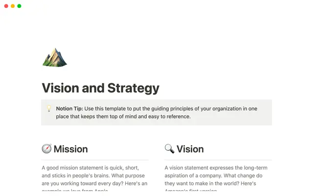 Vision and Strategy