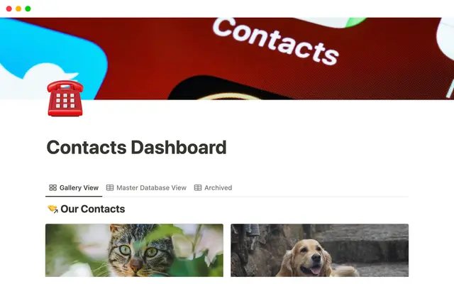 My Contacts Template for Notion